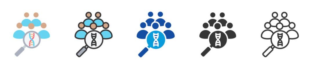 Obraz premium population genetic icon set multi style various collection