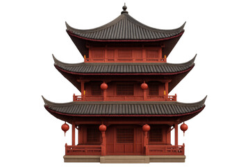Obraz premium Traditional multi-tiered pagoda bringing ancient asian architecture and spiritual landmark design