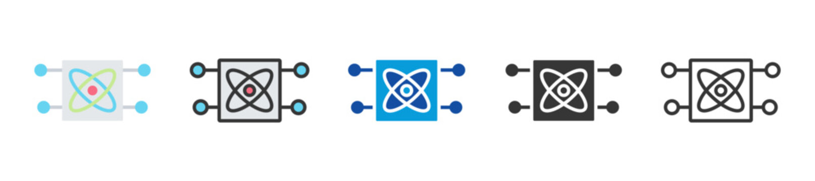 quantum parallelism icon set multi style various collection