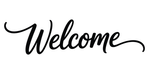 Welcome script calligraphy text elegant font design illustration