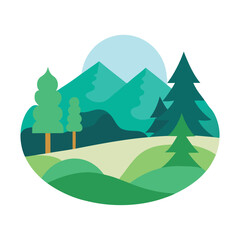 Obraz premium mountain landscape with trees and mountains