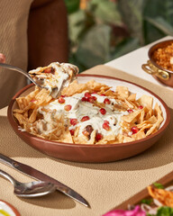 slice of pizza with ham