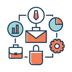 flat icons for web and mobile applications set