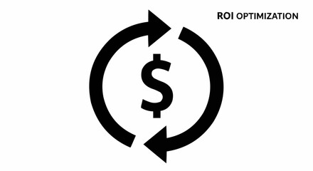 ROI Optimization - Dollar Symbol with Circular Arrows for Financial Growth.
