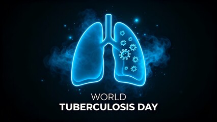 World Tuberculosis Day illustration, World TB Day Medical Poster: Futuristic Lung Infection Illustration
