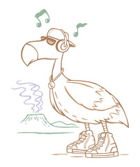 Illustration of a stylish dodo in cartoon style. © Rob