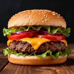 5. Tasty Grilled Burger with Cheddar Cheese &ndash; Perfect for Food Marketing