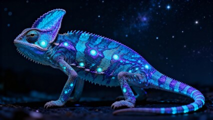 strange colorful chameleon animal
