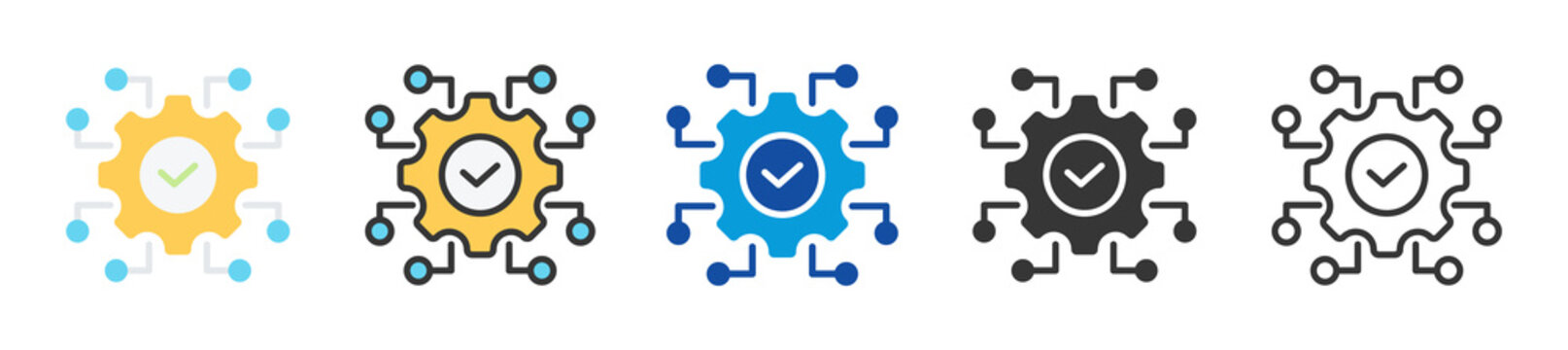 control system icon set multi style various collection