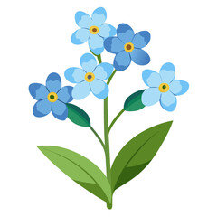  forget me not wood on white background