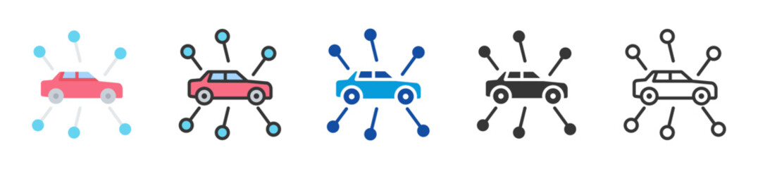 connectivity icon set multi style various collection