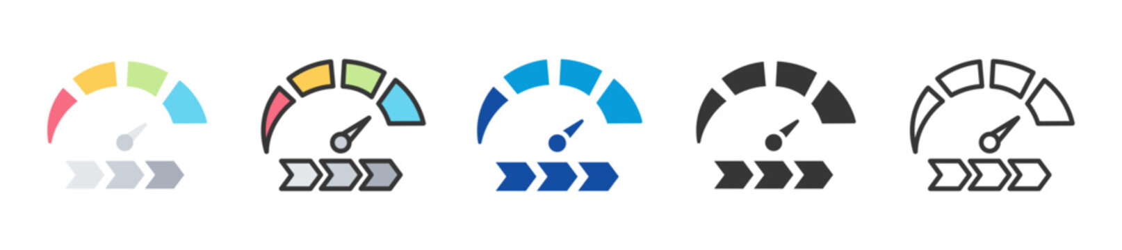 acceleration icon set multi style various collection