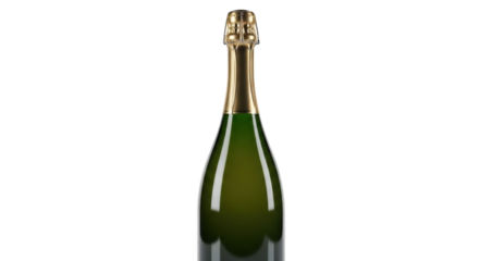 Green Champagne Bottle with Gold Foil Top.