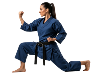 Karate Training Defense Stance Woman Fighter Combat Sport Fitness