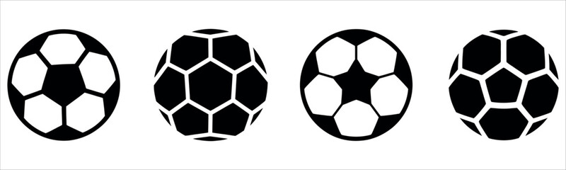 Fototapeta premium Dynamic soccer ball icons for game day marketing and sports themed designs, perfect for posters, social media, or website graphics with a modern edge