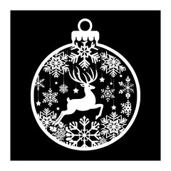 Obraz premium layered papercraft Christmas ornament with black background vector image illustration