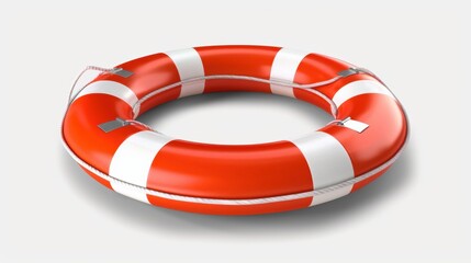 Red and White Lifebuoy with Rope