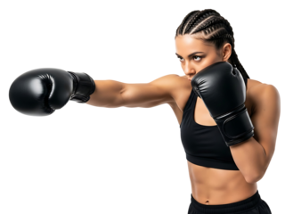 Boxing Glove Fitness Training Punching Woman Fighter Sport Strength Power