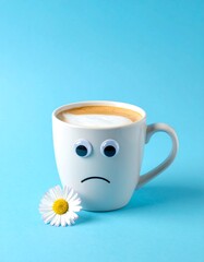 Sad coffee mug with daisy