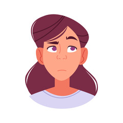 Young Woman with Skeptical Expression Looking Sideways