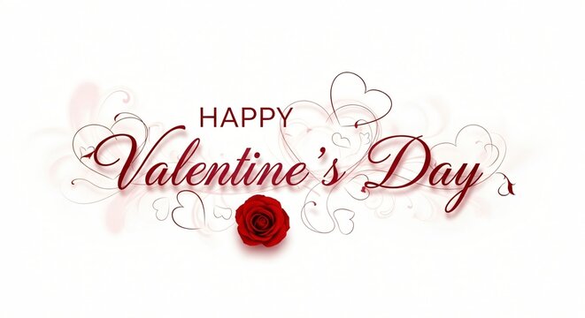Happy Valentine’s Day Red Rose Hearts Love Romantic Greeting Card Background Image Design - Powered by Adobe