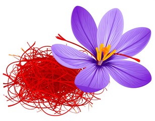Saffron flower and threads