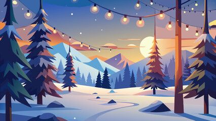 winter landscape with trees