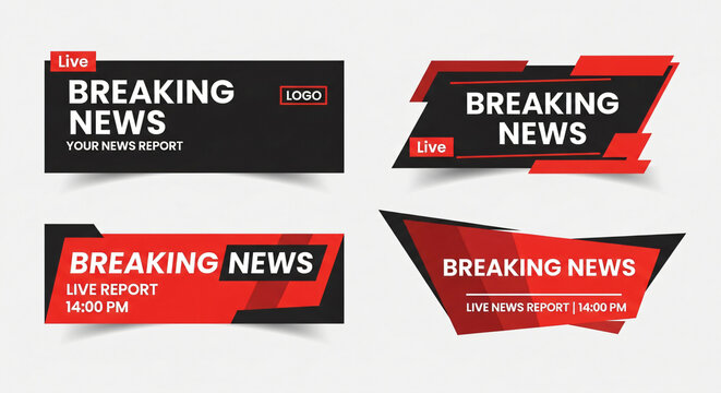 Braking News Tag collection with text Free Vector Templet