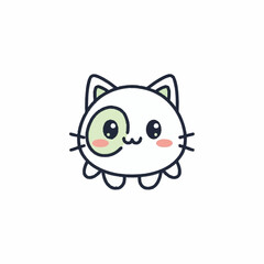 Cute cartoon cat with big eyes and adorable expression.