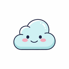 Cute Smiling Cloud Cartoon Character Illustration.