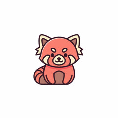 Cute cartoon red panda illustration with adorable features and design.