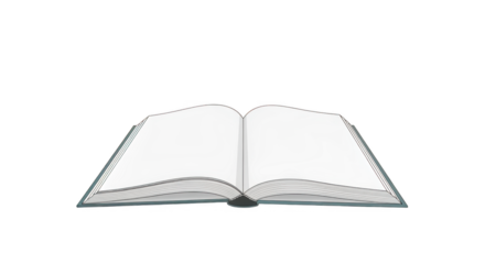 Open book with blank pages isolated on a white background.