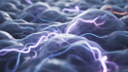 Cells Convey Electrical Impulses Across Biological Neural Network - Powered by Adobe