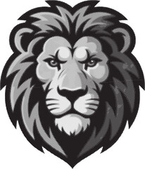 Lion Halftone Illustration  Detailed Wild Animal Vector