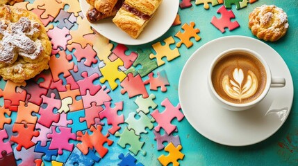 Coffee Break with a Puzzle and Pastries