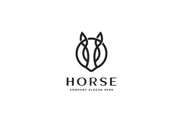 Creative Horse Elegant Logo Symbol Design Illustration Vector for Company
