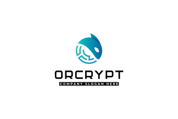 Whale Orca Logo Icon Design Symbol Template Flat Style Vector