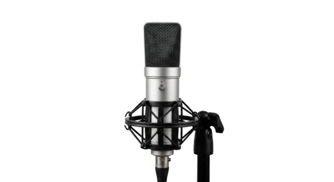 Professional Studio Condenser Microphone on Stand.