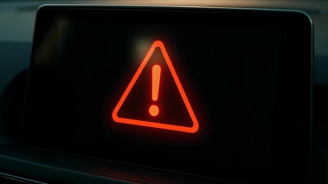 Warning Alerts on Vehicle Dashboard Indicate Cybersecurity Risks of Data Breaches and Malware Threats to Mitigate Potential Issues