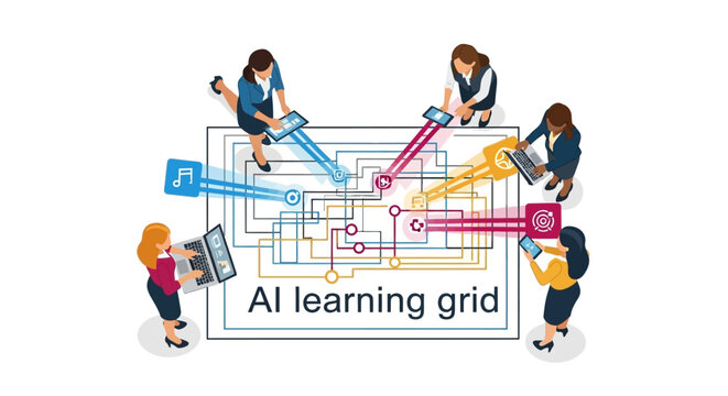 Collaborative AI Learning Grid Network with Business Professionals