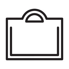 Obraz premium Outline icon of a rectangular bag with a curved handle vector illustration