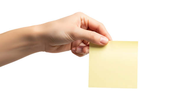 Hand Holding Note Paper Reminder Notification Memo Blank Card Advertisement