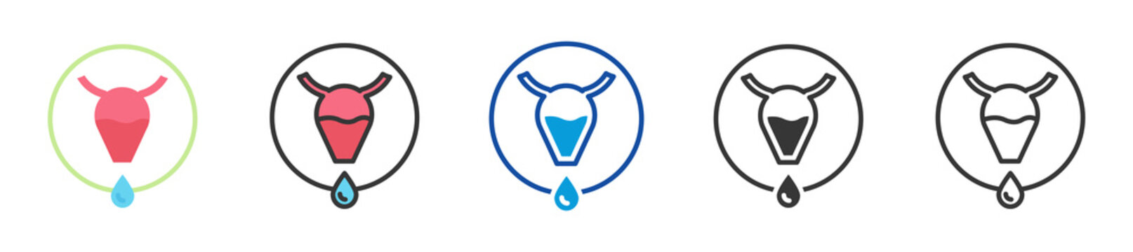 diuretics icon set multi style various collection