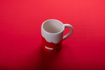 Festive christmas decor on vibrant red background