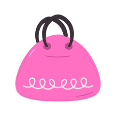 Bright Pink Dome Shape Handbag with Swirl Detail