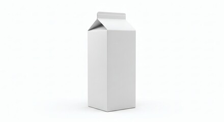 Milk Carton Packaging Mockup Minimalist Design for Dairy Product Presentation on White Backdrop