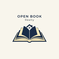 Open Book Realty Logo with House Symbol.