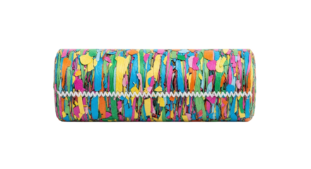 Colorful foam roller isolated on transparent background, a versatile fitness tool for muscle recovery, massage, and exercise, promoting flexibility