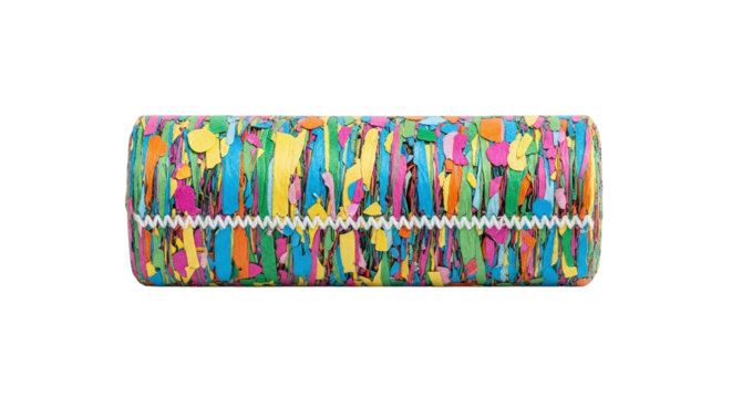 Colorful foam roller isolated on transparent background, a versatile fitness tool for muscle recovery, massage, and exercise, promoting flexibility