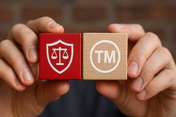Concept of Trademark Copyright Identity Branding Product. TM Trademark registration. Protect your brand and intellectual property with legal expertise.new
